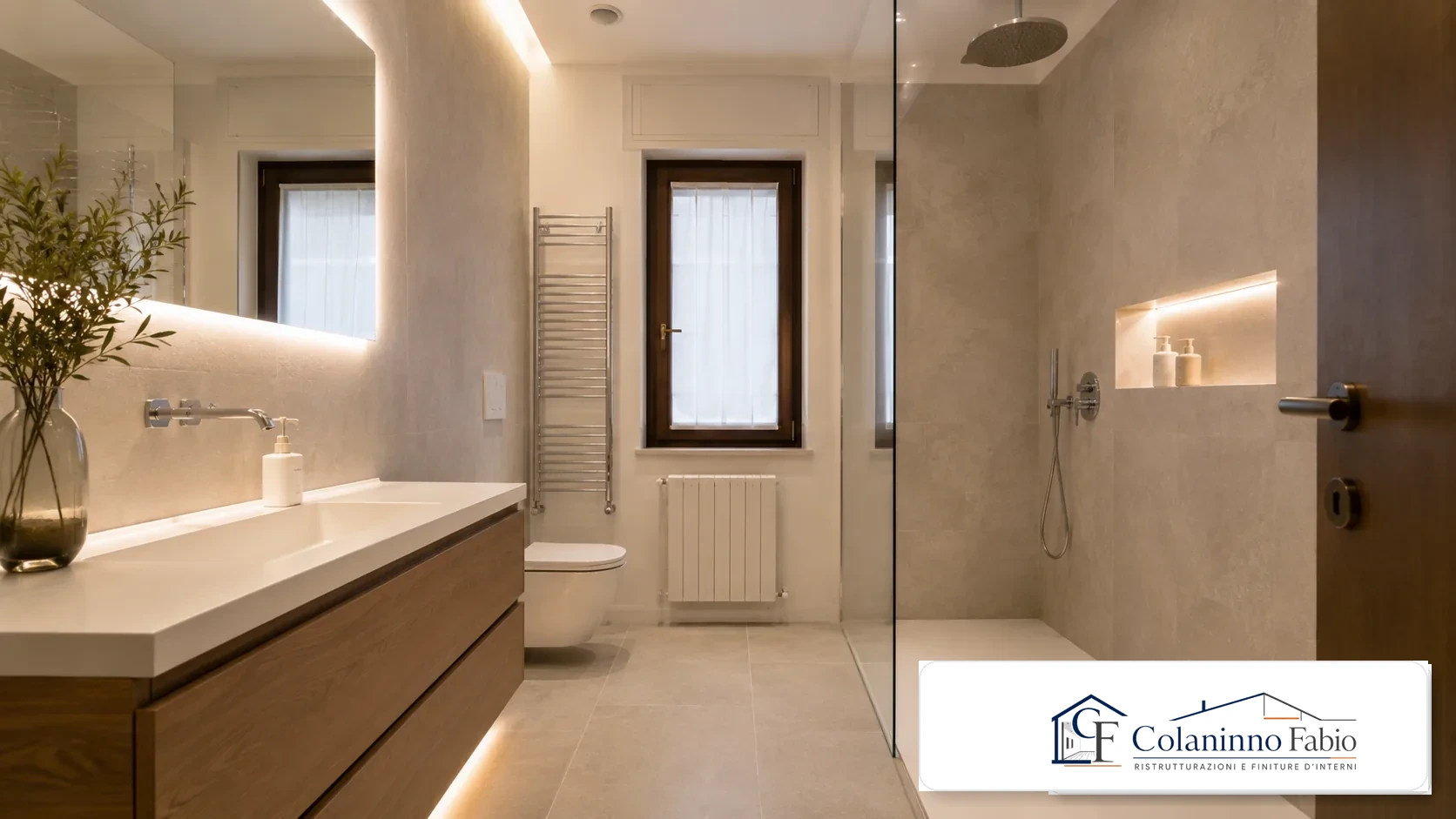 Bagno con doccia e nicchia